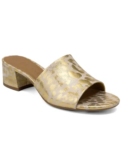 Aerosoles Women's Como Round Toe Slide Sandals In Gold