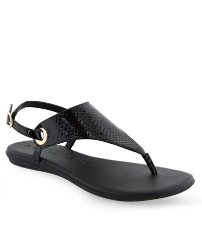 Aerosoles Conclusion Slingback Sandal In Black Snake Patent Pu