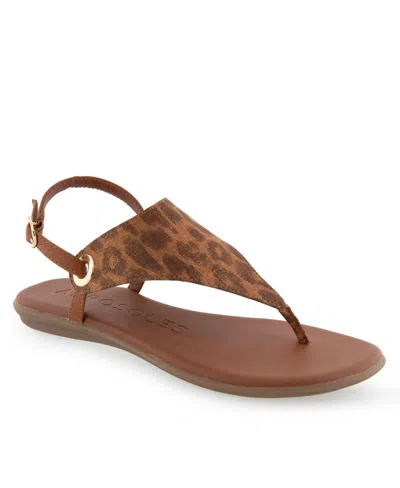 Aerosoles Women's Conclusion Sandals In Leopard Metallic Faux Suede