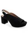 Aerosoles Cornelia Womens Suede Peep-toe Slingback Sandals In Black Suede
