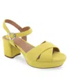 Aerosoles Cosmos Suede Sandal In Green Sheen Suede