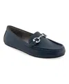 Aerosoles Dallas Bit Loafer In Navy Pebbled Faux Leather - Polyurethane