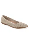 Aerosoles Women's Danielle Pointed Toe Flat Flats In Gold Metallic Knit