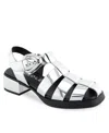 Aerosoles Dapper Fisherman Sandal In Silver Mirror Metallic Faux Leather