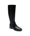 Aerosoles Women's Daria Double Zip Tall Boots In Black Grainy Faux Leather - Polyurethane