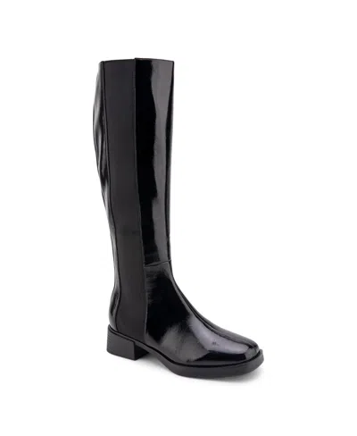 Aerosoles Boots In Black Patent Crinkled Faux Leather - Pol