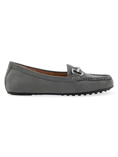 Aerosoles Women's Day Drive Faux Leather Loafers In Grey Faux