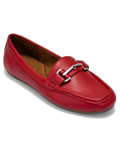 Aerosoles Women's Day Drive Loafers In Red Faux Leather