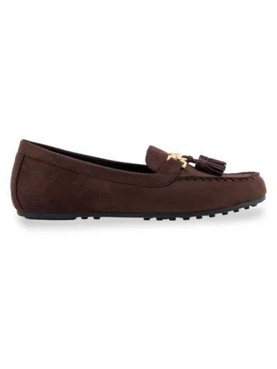 Aerosoles Women's Deanna Moc Toe Tassel Loafers In Java Faux