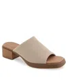 Aerosoles Denise Platform Sandal In Stone Stretch Fabric