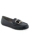 Aerosoles Denver Buckle Loafer In Black Polyurethane
