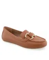 Aerosoles Denver Buckle Loafer In Tan Polyurethane Leather