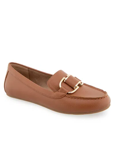 Aerosoles Denver Buckle Loafer In Tan Polyurethane Leather