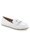 Aerosoles Denver Buckle Loafer In White Polyurethane