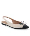 Aerosoles Donna Cap Toe Slingback In Cream Canvas
