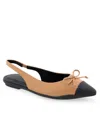 Aerosoles Donna Cap Toe Slingback In Doe Leather
