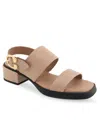 Aerosoles Dove Womens Belted Manmade Block Heel In Natural