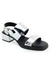 Aerosoles Dove Platform Sandal In Silver Mirror Metallic Polyurethane