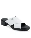 Aerosoles Duane Platform Sandal In White Polyurethane
