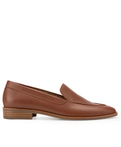 Aerosoles Women's East Side Two Tailored Slip On Loafers In Dark Tan Leather