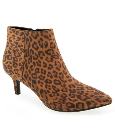 Aerosoles Women's Edith Kitten Heel Bootie In Brown