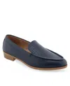 Aerosoles Edna Moc Toe Loafer In Navy Polyurethane