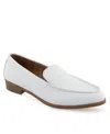 Aerosoles Edna Moc Toe Loafer In White Polyurethane