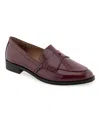 Aerosoles Women's Eira Block Heel Loafers In Burgundy Patent Crinkled