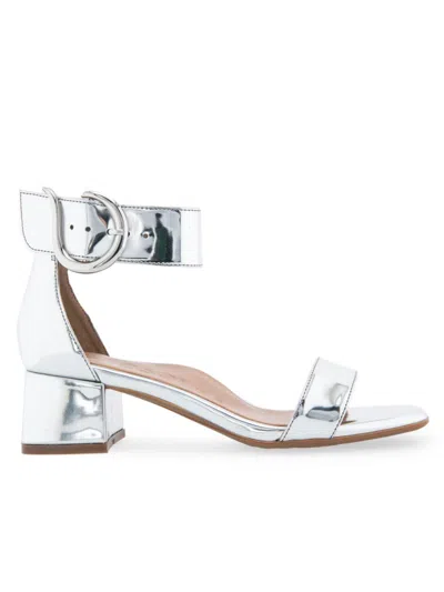 Aerosoles Women's Eliza Metallic Leather Ankle Strap Sandals In Silver