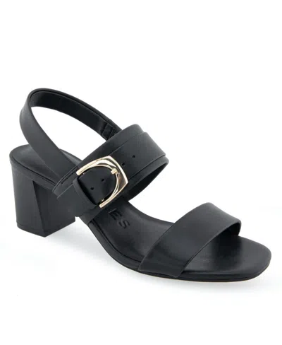 Aerosoles Ellazia Slingback Sandal In Black Polyurethane