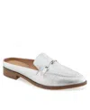 Aerosoles Erik Bit Mule In Silver Metallic Textured Faux Leather