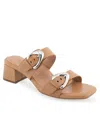 Aerosoles Estella Block Heel Sandal In Doe Leather