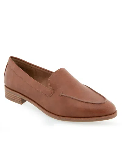 Aerosoles Women's Everest01 Tapered Dress Loafers In Dark Tan Faux Leather