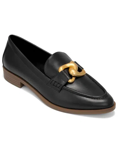 Aerosoles Women's Everno Tailored Slip-on Loafers In Black Faux Leather