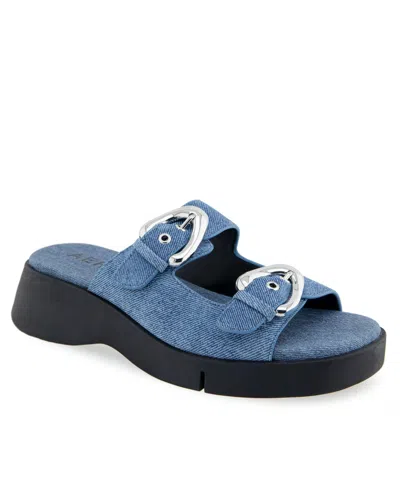 AEROSOLES WOMEN'S FAITH ROUND TOE FLATFORM SANDALS
