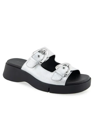 AEROSOLES WOMEN'S FAITH ROUND TOE FLATFORM SANDALS
