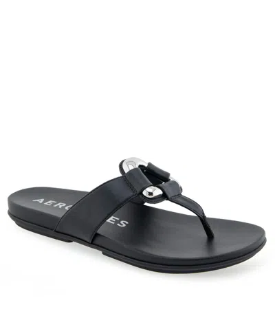 AEROSOLES WOMEN'S FALLON ROUND TOE THONG SANDALS