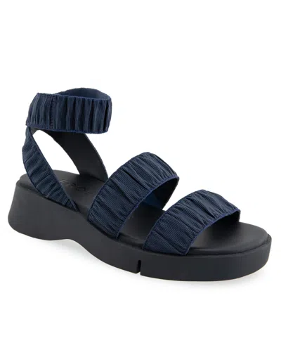 AEROSOLES WOMEN'S FIONA ROUND TOE FLATFORM SANDALS