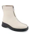 Aerosoles Francis Zip-up Bootie In Eggnog Pebbled Leather