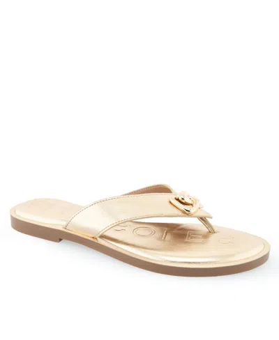 Aerosoles Galen Flip Flop In Soft Gold Pu