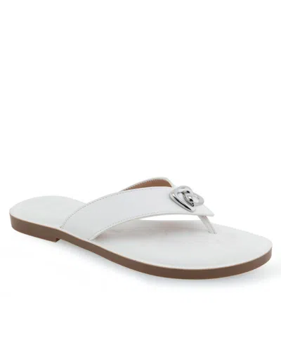 Aerosoles Galen Flip Flop In White Pu