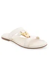 Aerosoles Geraldine Chain Slide Sandal In Eggnog Polyurethane Leather