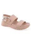 Aerosoles Hari Platform Sandal In Cipria Faux Leather-polyurethane