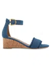 Aerosoles Women's Heritage Willis Wedge Sandals In Medium Blue