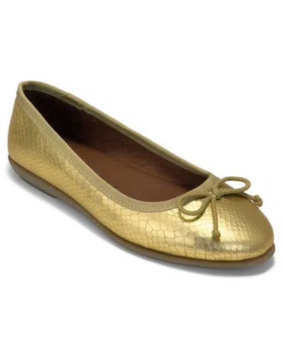 Aerosoles Women's Homebet Slip-on Ballet Flats In Soft Gold Faux Snake