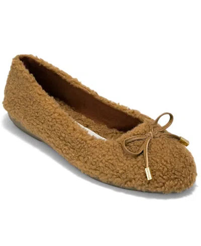 Aerosoles Women's Homebet Slip-on Ballet Flats In Tobacco Shearling