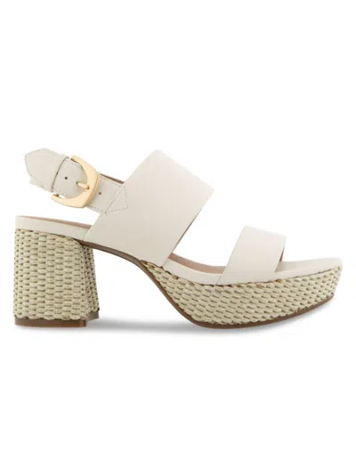 Aerosoles Women's Icon Camilia Block Heel Platform Sandals In Egg White