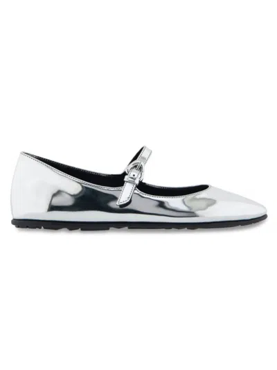 Aerosoles Women's Icon Perry Patent Mary Jane Ballet Flats In Silver