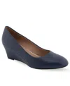 Aerosoles Iris Wedge Pump In Navy Leather