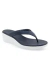 Aerosoles Isha Wedge Flip Flop Sandal In Navy Polyurethane